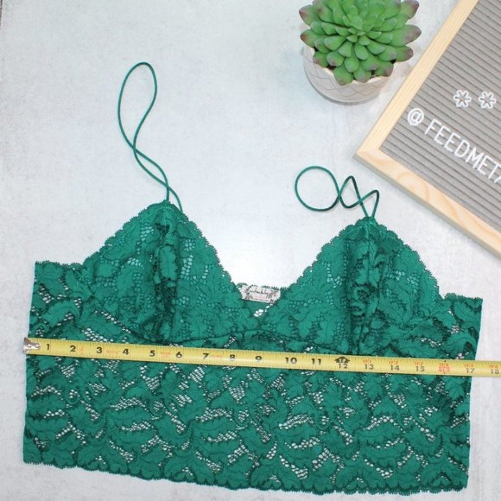 SOLD Free People Green Lace Strappy Bralette - Picture 3 of 6